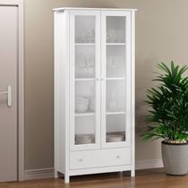 Cristaleira 2 Portas Vidro 1 Gaveta MDP Branco 181cm Ditália