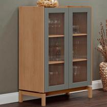 Cristaleira 2 Portas Vidro Canelado 80 Cm 2156 Milani Store