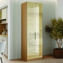 Cristaleira 2 Portas Vidro Reflecta Rodapé Nesher 70cm 100% MDF