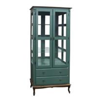 Cristaleira 205x100cm 2 Portas Vidro - 2Gavetas + Prateleiras Vidro e Pés Luiz XV - Tommy Desing Cristaleira 205x100cm 2 Portas Vidro - 2Gavetas + Prateleiras Vidro e Pés Luiz XV - Tommy Desing