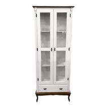 Cristaleira 205X80cm 2 Portas + 3 Prateleiras Maciças + 1 Gaveta - Pés Luiz XV - Tommy Desing Cristaleira 205X80cm 2 Portas + 3 Prateleiras Maciças + 1 Gaveta - Pés Luiz XV - Tommy Desing