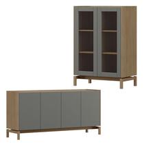 Cristaleira 2P Vidro Balcao Buffet 4P Oak Ferrolack Milani Store Cristaleira 2P Vidro Balcao Buffet 4P Oak Ferrolack Milani Store