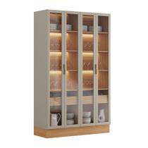 Cristaleira 4 Portas 2 Gavetas com Led e Rodapé Allure Linea Brasil Cristaleira 4 Portas 2 Gavetas com Led e Rodapé Allure Linea Brasil