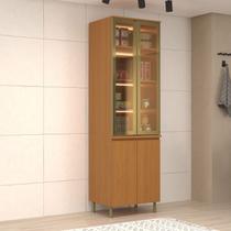Cristaleira 4 Portas 65cm C/ Led Angelin/Cobalto 100% MDF - Florença Móveis Sul