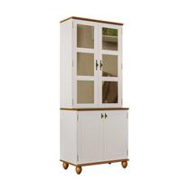Cristaleira 4 Portas com Tampo e Base de Madeira Maciça Joy Branco/Off White/Cinamomo Cristaleira 4 Portas com Tampo e Base de Madeira Maciça Joy Branco/Off White/Cinamomo