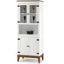 Cristaleira 4 Portas Malu Cor Branco 88cm - 66582