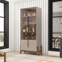 Cristaleira 4 Portas Vidro MDF Off White Cedro 83cm Lizz Cristaleira 4 Portas Vidro MDF Off White Cedro 83cm Lizz