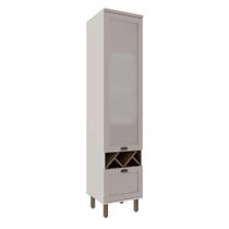 Cristaleira 50cm Porta de Vidro e 1 Gavetão para Cozinha MDF