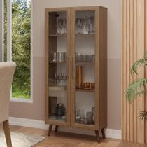 Cristaleira 70 cm 2 Portas de Vidro com Pés Cônicos Madesa Rustic Cristaleira 70 cm 2 Portas de Vidro com Pés Cônicos Madesa Rustic