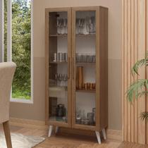 Cristaleira 70 cm 2 Portas de Vidro com Pés Cônicos Rustic/Branco Madesa Cristaleira 70 cm 2 Portas de Vidro com Pés Cônicos Rustic/Branco Madesa