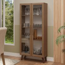 Cristaleira 70 cm 2 Portas de Vidro com Pés Trapézio Rustic/Marrom Madesa Cristaleira 70 cm 2 Portas de Vidro com Pés Trapézio Rustic/Marrom Madesa