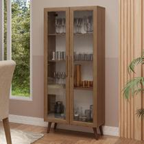 Cristaleira 70Cm 2 Portas De Vidro Pés Cônicos Madesa