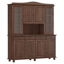 Cristaleira 8 Portas Rubi Madeira Maciça Café - FN Cristaleira 8 Portas Rubi Madeira Maciça Café - FN