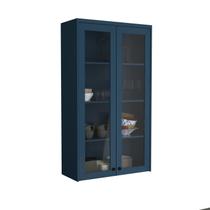 Cristaleira 80cm 2 Portas com Vidro Cozinha Sevilha Azul/Órion Cristaleira 80cm 2 Portas com Vidro Cozinha Sevilha Azul/Órion