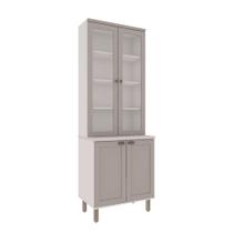 Cristaleira 80cm 2 Portas Vidro Balcão MDF Cozinha Modulada Cristaleira 80cm 2 Portas Vidro Balcão MDF Cozinha Modulada