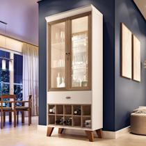 Cristaleira Adega Sala de Jantar Ópera Off/Castanho - HB Móveis