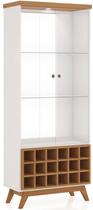 Cristaleira Adega Uruguai Alta com Led cor Off White com Freijo - 47487