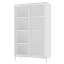 Cristaleira Alta Refresh 2 Portas de Vidro 3 Prateleiras Branco com Sistema Push To Open - BRV Móveis