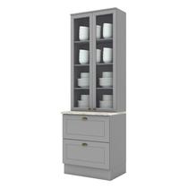 Cristaleira Americana Cinza com Tampo Calcare Henn Cristaleira Americana Cinza com Tampo Calcare Henn