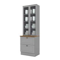 Cristaleira Americana Cinza Com Tampo Henn Cristaleira Americana Cinza Com Tampo Henn