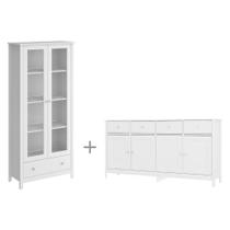 Cristaleira + Aparador Buffet Ditália E-954 +R-626 Br cozy