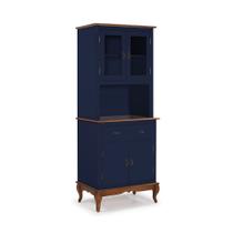 Cristaleira Arca e Oratório 4 Portas 1 Gaveta com Pés Luiz Xv 60630 Linz Móveis - Cinza/Imbuia Glazer