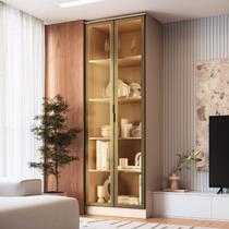 Cristaleira Armário 2 Portas Reflectas com LED 100% MDF Aurora Cristaleira Armário 2 Portas Reflectas com LED 100% MDF Aurora