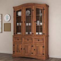 Cristaleira Balcão 3 Portas com Vidro 3 Gavetas com Oratório Cristaleira Balcão 3 Portas com Vidro 3 Gavetas com Oratório