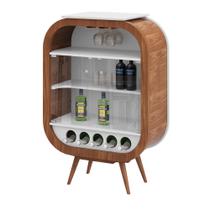 Cristaleira Bar com Nicho Sala de Estar Ateneu Pés Palito Imbuia/Branco G42 - Gran Belo