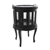 Cristaleira Barzinho Preto Rustico Redonda Luxo