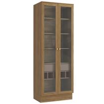 Cristaleira Botanic 80 Cm 2 Portas 1 Gaveta Nogueira/Fendi Fosco - Kappesberg