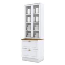 Cristaleira Branco Com Tampo Naturale - Henn Cristaleira Branco Com Tampo Naturale - Henn