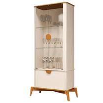Cristaleira Buriti Para Sala De Estar Duas Prateleiras De Vidro - JB Móveis Cristaleira Buriti Para Sala De Estar Duas Prateleiras De Vidro - JB Móveis