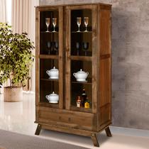 Cristaleira Chile Madeira Maciça 2 Portas 1 Gaveta Imbuia - Pnr Móveis Cristaleira Chile Madeira Maciça 2 Portas 1 Gaveta Imbuia - Pnr Móveis