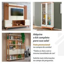 Cristaleira Com 2 Portas E Adega Off White / Freijo 100% Mdf