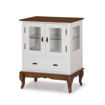 Cristaleira com 2 Portas e Laterais em Vidro Pés Luiz XV 60312 Linz Móveis - Imbuia Glazer