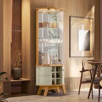 Cristaleira com Adega e 4 Portas Forli Cumaru Opala