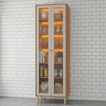 Cristaleira com Led 2 Portas Reflecta 70 Cm Divina Brilhante Celeste
