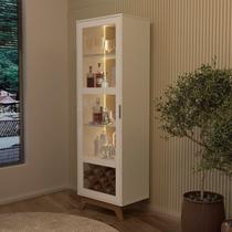 Cristaleira com LED e Espelho Mirage Bege/Off White/Cinamomo Cristaleira com LED e Espelho Mirage Bege/Off White/Cinamomo