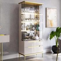 Cristaleira Com LED Vidro e Espelho 182x76cm Adhalia Lukaliam Off White/Dourado Cristaleira Com LED Vidro e Espelho 182x76cm Adhalia Lukaliam Off White/Dourado