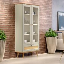 Cristaleira com Palha Natural L82,5 X A175cm MDF Louro/Luna Cristaleira com Palha Natural L82,5 X A175cm MDF Louro/Luna