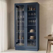 Cristaleira com Vidro 100% MDF 120cm Sevilha Azul/Órion Cristaleira com Vidro 100% MDF 120cm Sevilha Azul/Órion
