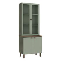 Cristaleira Conecta Frizz 3 Portas 100% Mdf com Vidro Mint - Geniaflex Cristaleira Conecta Frizz 3 Portas 100% Mdf com Vidro Mint - Geniaflex