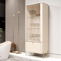 Cristaleira Curva Portas de Vidro Pés em Metal 100% MDF 180CMX76CM Tucupi Off White/Dourado