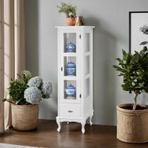 Cristaleira de Madeira Colonial com 1 Porta 1 Gaveta e Pés Luiz XV