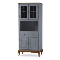 Cristaleira de Vidro e Madeira Hannover com 4 Portas e 1 Gaveta - M560810