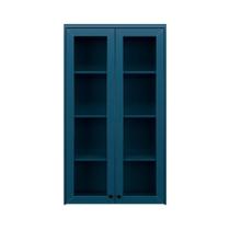 Cristaleira de Vidro Herval Viana, Azul Orion, 2 Portas, MDF Cristaleira de Vidro Herval Viana, Azul Orion, 2 Portas, MDF