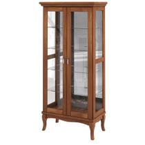 Cristaleira Decorativa com Nicho Sala de Estar Bragi 2 Portas Madeira Maciça Imbuia G42 - Gran Belo