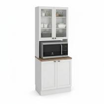 Cristaleira Dupla 4 Portas com Vidro Estilo Americana 213x70 Unna Yescasa Branco Cristaleira Dupla 4 Portas com Vidro Estilo Americana 213x70 Unna Yescasa Branco