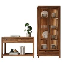 Cristaleira e Aparador 1554N e 1551N Madeira Maciça Taeda Rustic Milani Movelaria Cristaleira e Aparador 1554N e 1551N Madeira Maciça Taeda Rustic Milani Movelaria